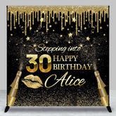 Lofaris Gold Tassels Champagne Custom 30Th Birthday Backdrop